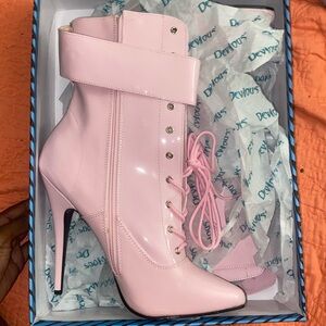 Pleaser Pink lockable Heeled Boots